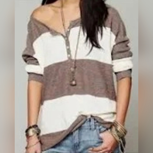 Free People Beach Linen Blend Henly Top - Picture 2 of 7